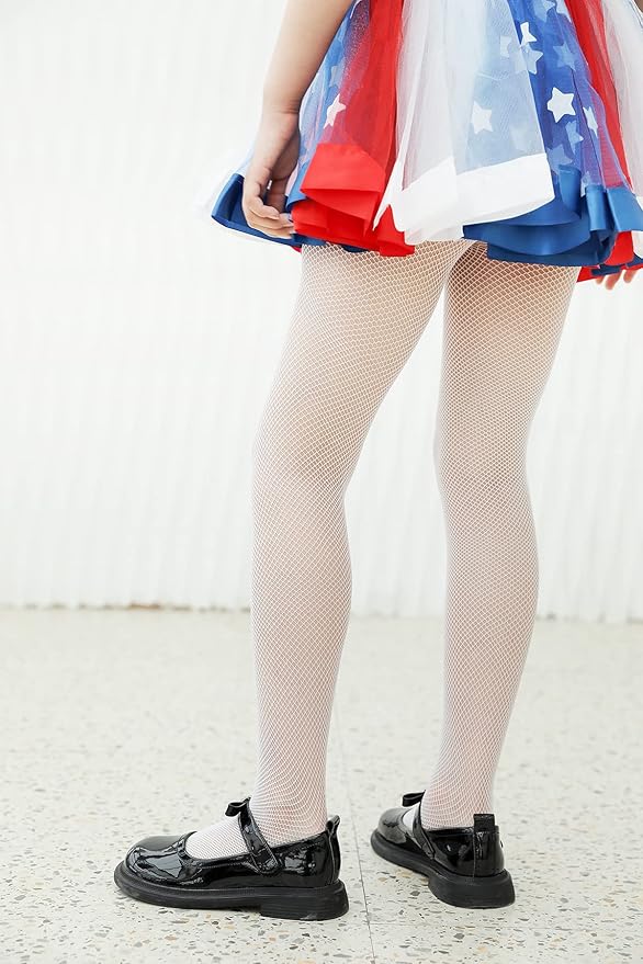 Girls Fishnet Stockings for Princess Dress High Waist Mesh Tights Cute Pattern Knit Socks
