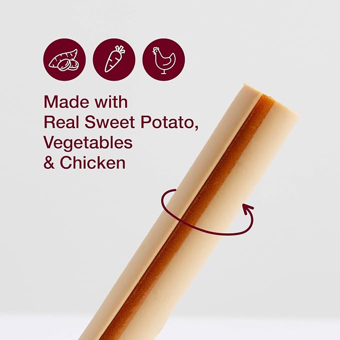 SmartBones SmartSticks Rawhide-Free Dog Treat, Real Sweet Potato, 12 Count | With Real Sweet Potatoes & Chicken, Easy To Digest Chew, Vitamin & Mineral Enriched, Supports Dental Health, For Small Dogs