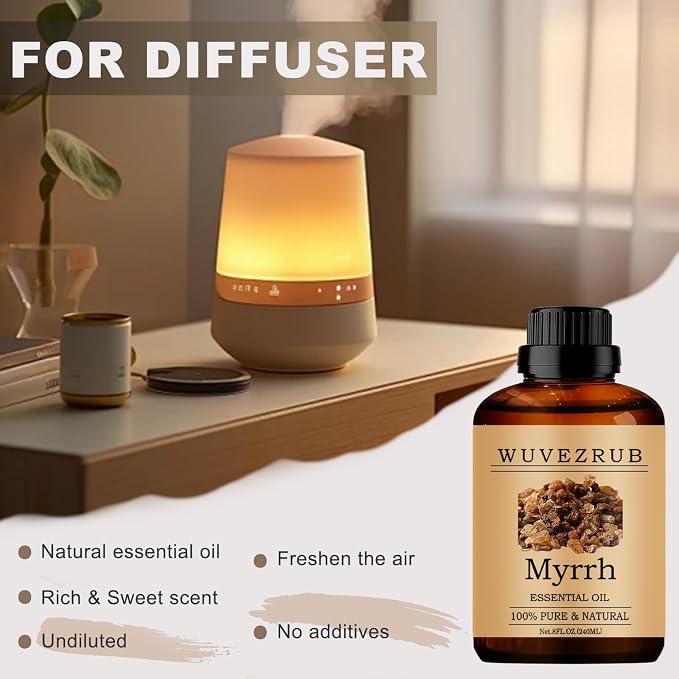 Myrrh Essential Oil - 240ML Pure and Natural for Aromatherapy Diffuser - 8 Fl Oz
