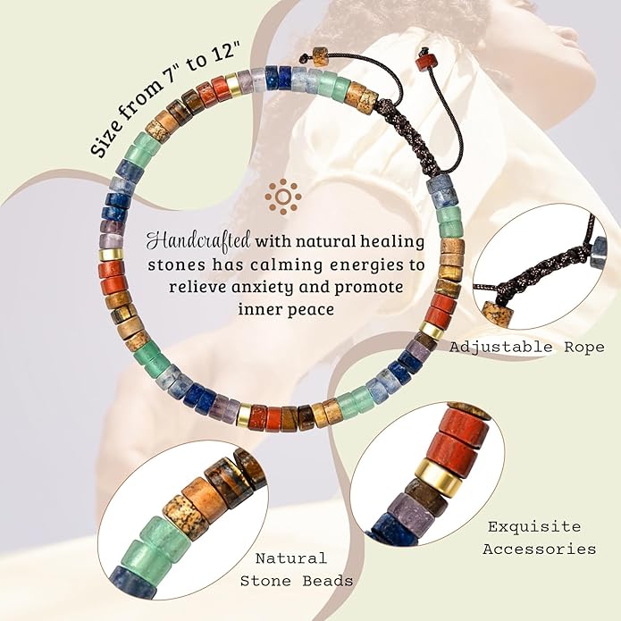 Inspirational Gifts Bracelets for Women: Valentines Mothers Day Birthday Gifts for Women Friends Sister Mom - Healing Natural Stone Beads Bracelets Thinking of you Get Well Soon Gift for Women