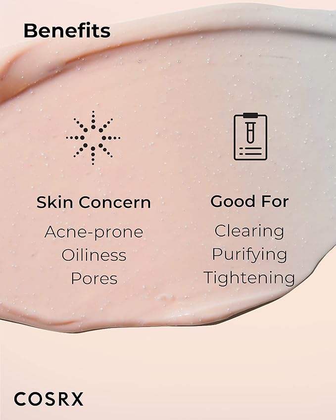 COSRX Pink Pore Clarifying Charcoal Mask 3.8 fl. oz / 110g Blackheads, Pores, Acne Control, Color Changing Fun Skincare, Detox Face Clay Mask, Wash Off Type, Korean Skin Care