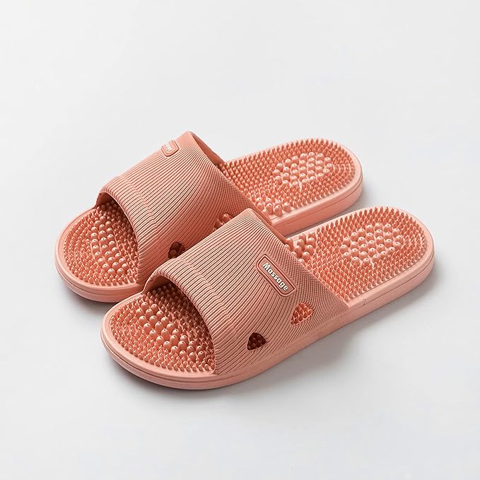 Acupressure Massage Slippers for Plantar Fasciitis for Women Acupuncture Slippers Arthritis Neuropathy Pain Relief Non-Slip Massage Sandals Womens Stress Relief Gifts for Bath (US Women 7.5-8, Pink)