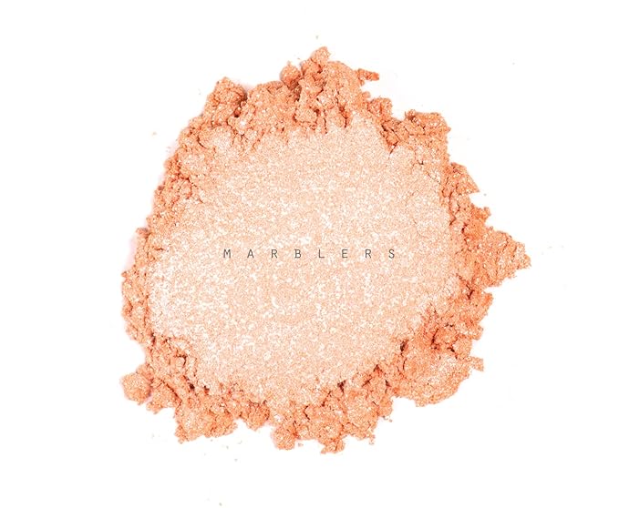 MARBLERS Chunky Natural Mica Powder [Apricot Pearl] 0.11oz (3g) | Highly Pigmented | Non-Toxic, Vegan, Cruelty-Free | Eyeshadow, Body Butter, Nail Polish, Nail Art | Party, Body, Face Makeup