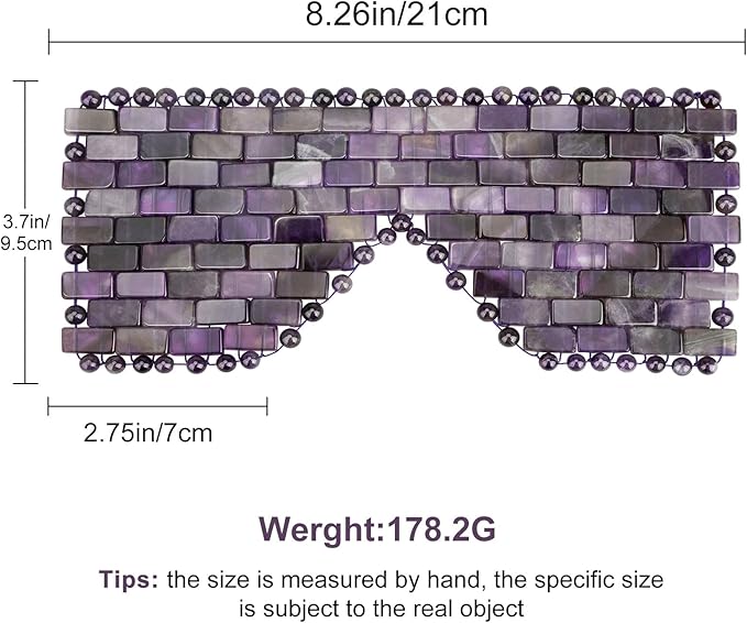 ideayard Crystal Eye Mask, Cooling Sleep Mask 100% Amethyst, Jade Stone Eye Mask for Hot & Cold Anti Aging Therapy, Headache and Migraine Relief