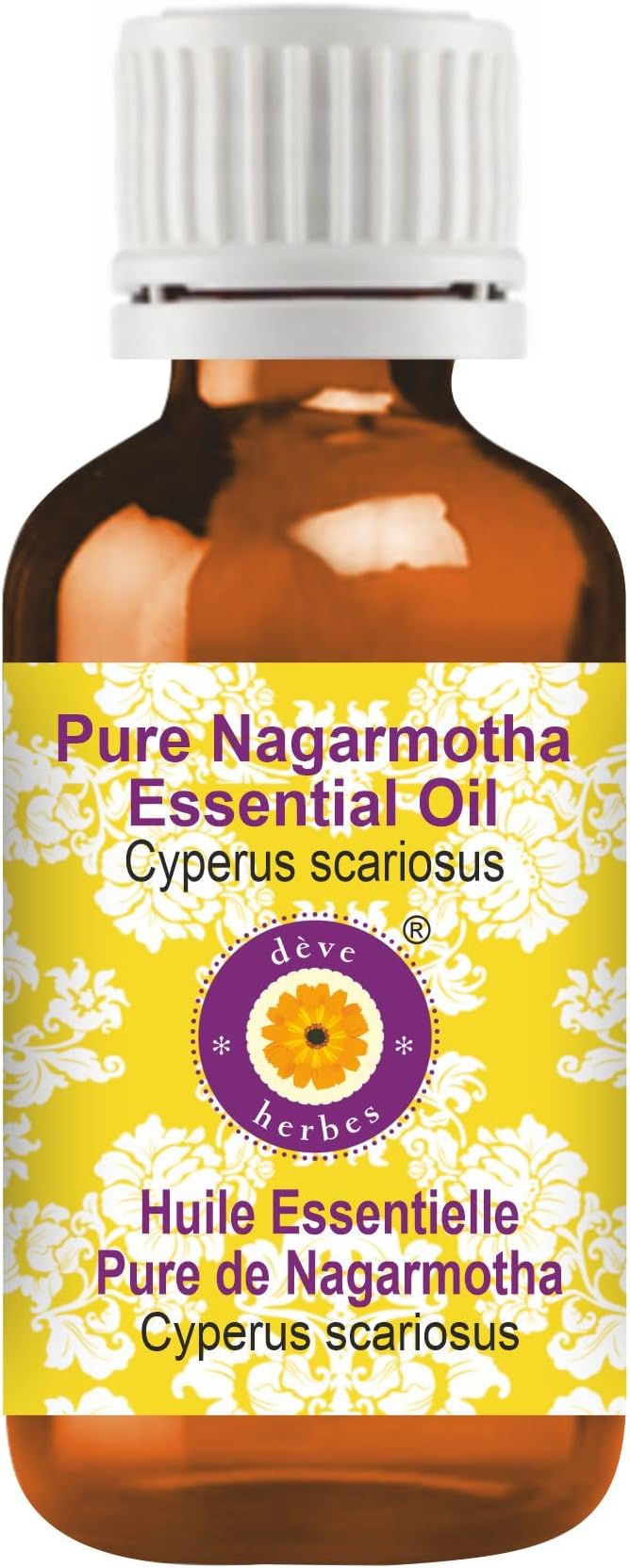 Deve Herbes Pure Nagarmotha Essential Oil (Cyperus scariosus) Steam Distilled 50ml (1.69 oz)
