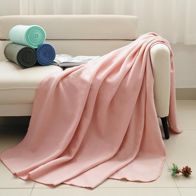 ZYFZCYBL Fleece Blanket Bulk Pack of 6 Cozy Fleece Throw Blankets 50x60 Warm Soft Lightweight Breathable Pet-Friendly for Bed Sofa Camping Wedding Gifts (Assorted 2)