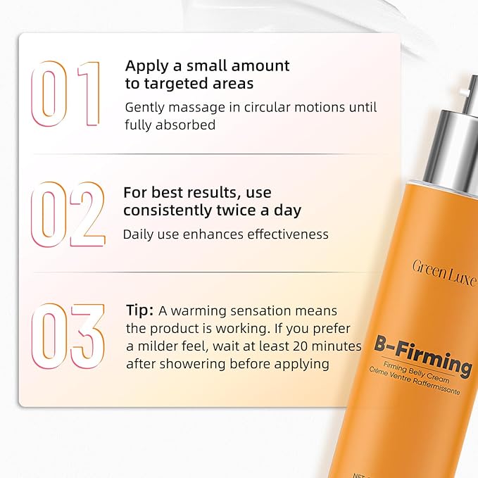 Belly Firming Cream – Become Flat Skin Tightening Cream for Body: Lift & Tone Tummy, Thighs, Booty & Arms – Stretch Mark & Cellulite Sculpting Lotion for Women – 3.38 Fl Oz