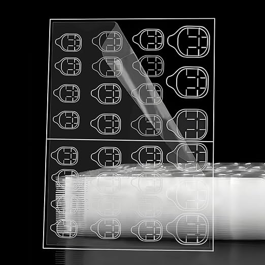 10 Sheets Nail Adhesive Tabs, 300 Pcs Clear Nail Stickers for Press Ons, 15 Sizes Long-Lasting Double-Sided Jelly Sticky Tabs for Nails, Waterproof Nail Adhesive Tabs