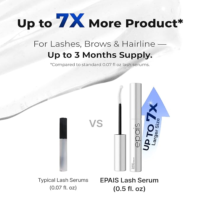 EPAIS Eyelash Growth Serum & Lash Conditioner, 7 Peptide & Biotin Formula for Longer & Fuller Looking Lashes and Brows, Prostaglandin-Free, Jumbo 30ml (6+ Month Supply), Korean Lash Serum
