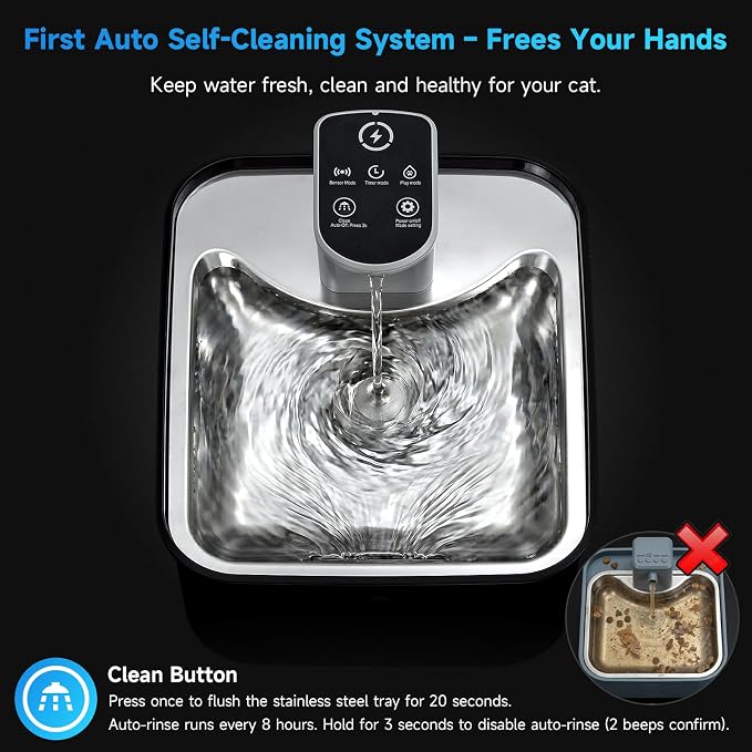 Wireless Cat Water Fountain, 118oz/3.5L Battery-Operated Pet Fountain | 3 Smart Modes,4000mAh Large Capacity Rechargeable Battery Operated Cat Water Dispenser Ultra Quiet BPA-Free, 1 Filter