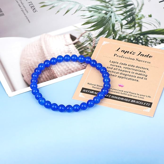 AD Beads Handmade Gemstone Stretch Elastic Bracelet Crystal Healing Reiki Nature's Beauty and Spiritual Essence Unisex