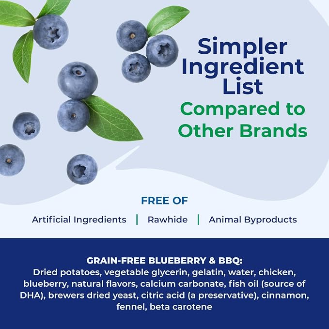 N-Bone Grain-Free Puppy Teething Treats, Blueberry & BBQ Flavor, Natural Puppy Chews, Helps Soothe Teething Gums, Calcium Enriched, 6 Rings