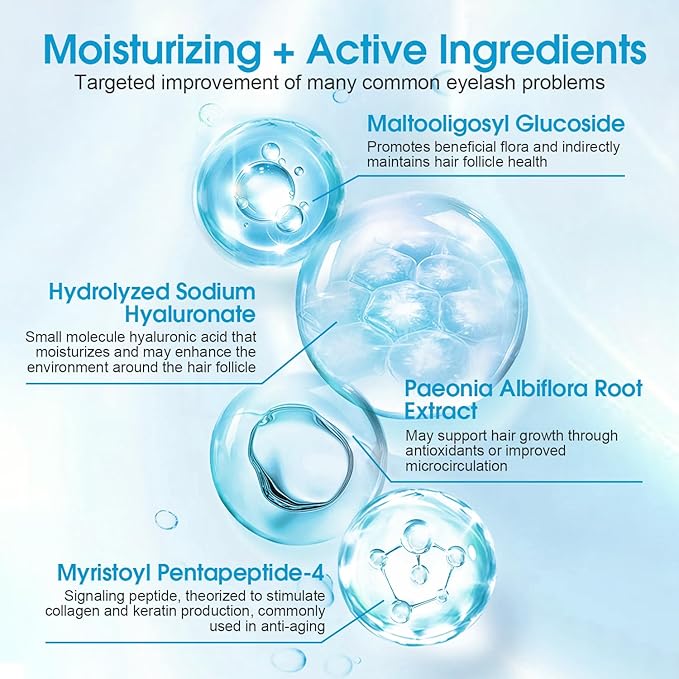 Eyelash Growth Serum with Myristoyl Pentapeptide-4, Advanced Lash Enhancing Serum for Thicker, Longer, Fuller Lashes - 4ml Lash Serum for Natural Eyelash Growth