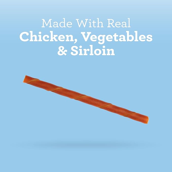 SmartBones Twist Sticks Rawhide-Free Dog Treats, Real Sirloin, 50 Count | With Real Sirloin & Chicken, Easy To Digest Chew, No Artificial Preservatives or Flavors, For Adult Dogs