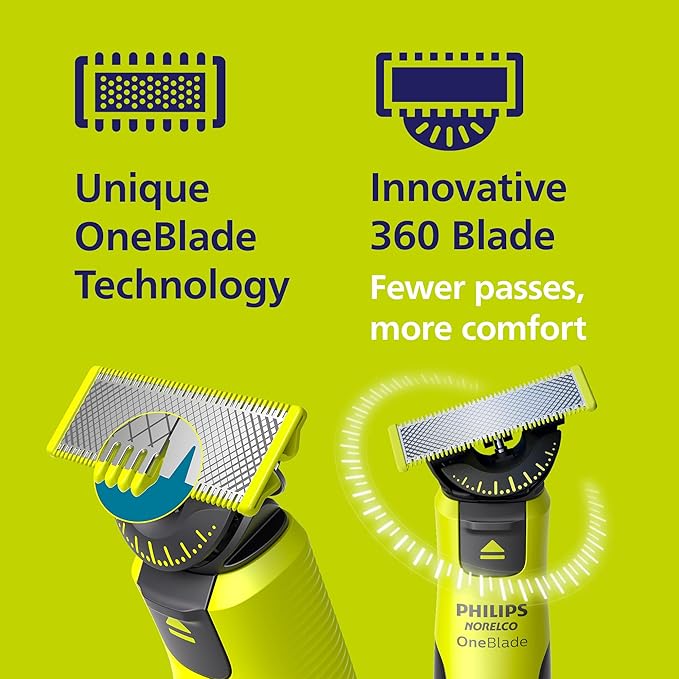 Norelco Philips OneBlade 360 with Connectivity Hybrid Face, Electric Beard Trimmer and Shaver, with 360 Blade Technology, 1x360 Blade for Face, 5in1 Adjustable Comb, Model QP4530/90