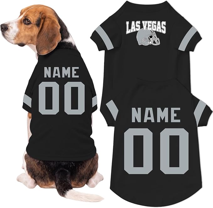 Las Vegas Dog Clothes Personalized Pet Jersey T-Shirt Custom Name Number