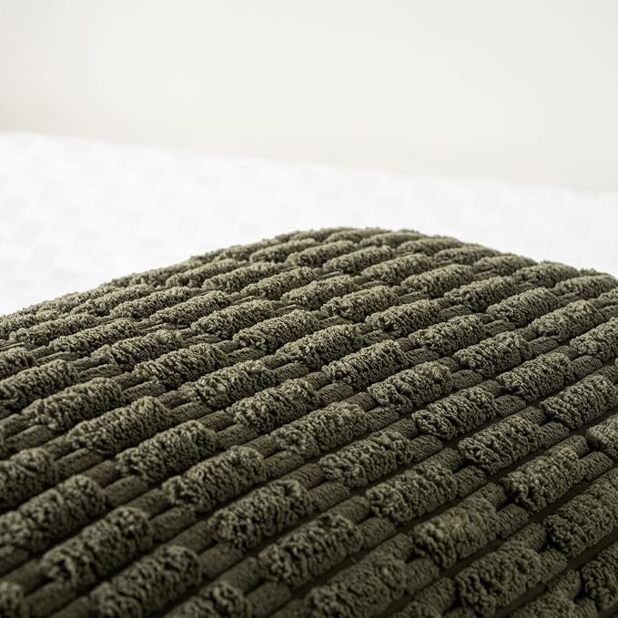 Fancy Homi Decorative Throw Pillow Covers for Bed Couch Bedroom Bench, Soft Corduroy Solid Pillow Case, Rustic Farmhouse Boho Room Decor,54" x 20" (Pack of 1),Olive Green