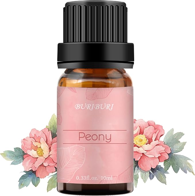 BURIBURI Peony Essential Oil Mother's Day Gifts Set for Women, 100% Pure, Undiluted, Natural Aromatherapy Peony Oils Essential 10ml for Diffuser, Soap Making Candle Making, Massage