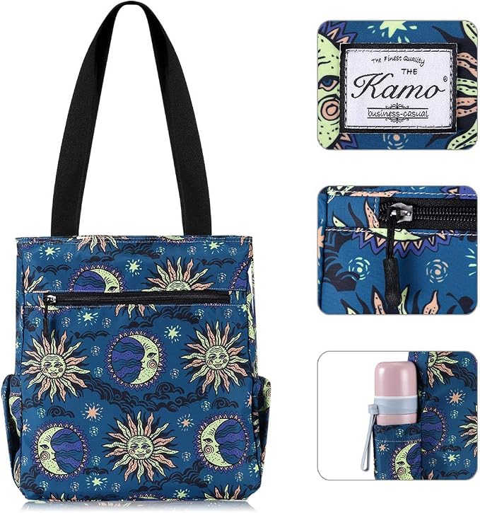 KAMO Floral Tote Bag - Waterproof Lightweight Handbags Travel Shoulder Bag for Hiking Yoga Gym Swimming Travel Beach