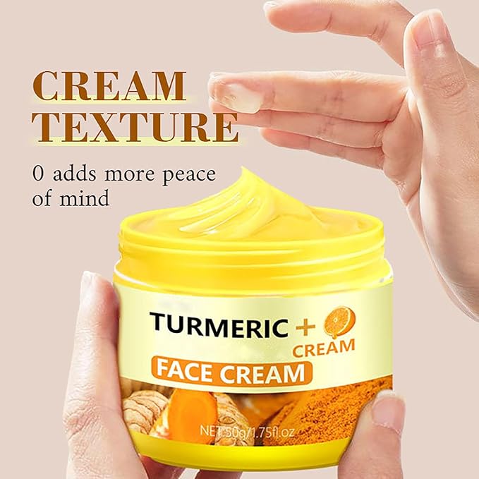 Turmeric Face Cream, Face Moisturizer Natural Turmeric Skin Facial Moisturizer Evens Tone Hydrating Anti-aging for Normal, Dry, Oily & Combination Skin 1.75 FL OZ
