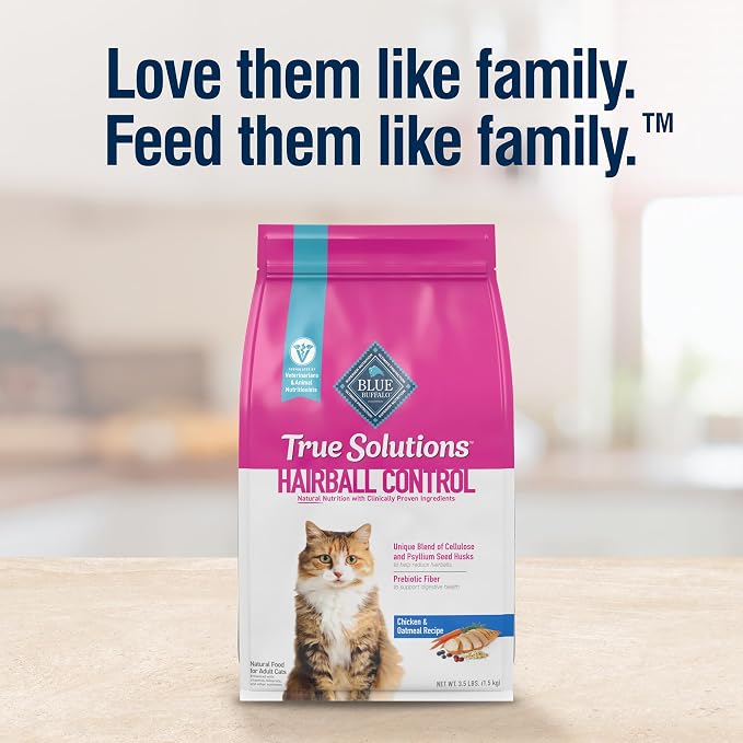 Blue Buffalo True Solutions Hairball Control Chicken Dry Cat Food, 11 lb | Adult Formula, Reduces Hairballs, Clinically Proven Prebiotic Fiber, Veterinarian Formulated