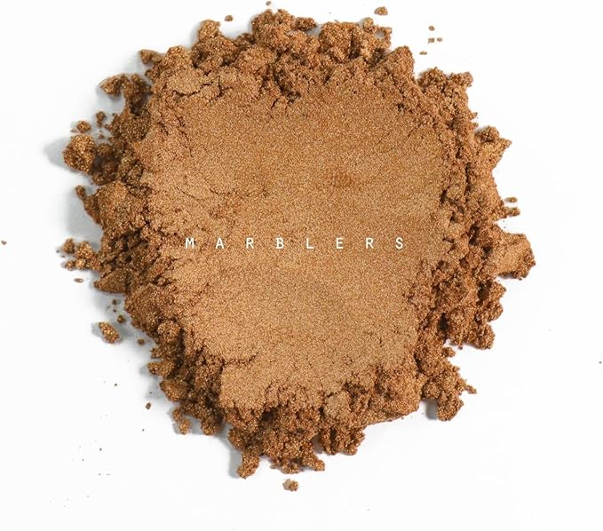 MARBLERS Brown Mica Powder [Bronze] 4oz (113g) | Cosmetic Grade | Epoxy Resin Pigment, Dye | Non-Toxic, Vegan, Cruelty-Free | Lip Gloss, Nails, Body Butter, Bath Bomb, Candle & Soap Making