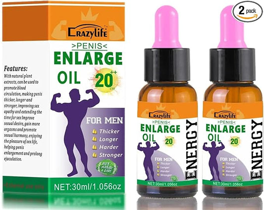 Crazylife Enlargement Oils Increase Penile Cream Growth Bigger Men Private Parts Male Enlarge Oil for Men (30ml) (2)