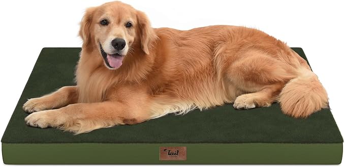 Waterproof Orthopedic Outdoor Dog Bed XL for Extra Large Dogs | Egg Crate Foam for Joint Support, TPU Waterproof Layer, Machine Washable 1680D Oxford Cover, 44 x 32 Inch, Up to 90 lbs