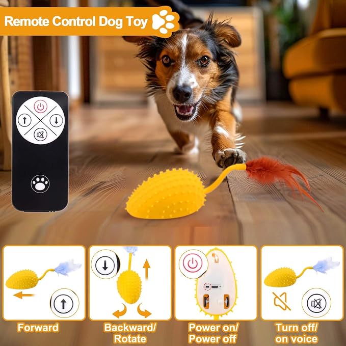 Silicone Interactive Dog Toys, Mouse Moving Dog Toy with Automatic Sensor