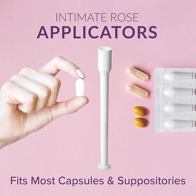 Intimate Rose 30 Count Vaginal Suppository Applicators, Individually Wrapped, Disposable Applicator - Fits Most Boric Acid Suppositories and More, from, Pack of 30
