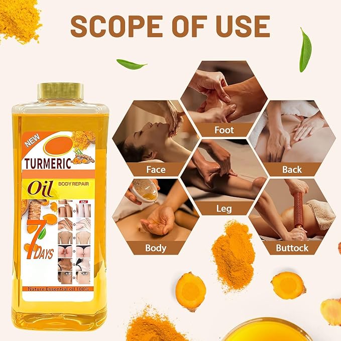 Lucift Soft 7 oil, Soft 7 Turmeric Oil, Soft 7 Turmeric oil for skin, Natural Moisturizing Nourishing for Face and Body Oil For All Skin Types
