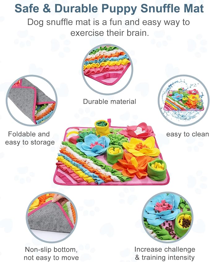 Snuffle Mat for Dogs, 20in Felt Wool for Medium/Large Pets, Dog Puzzle