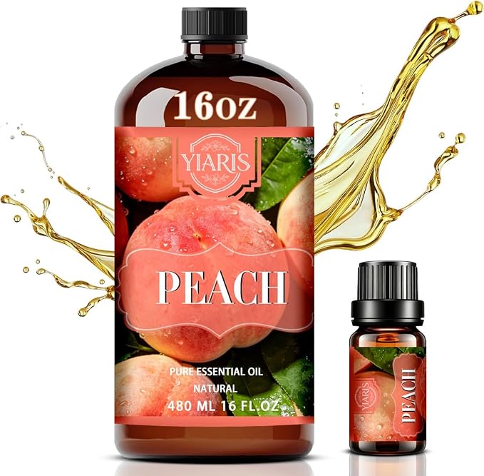 Peach Essential Oil-YIARIS Peach Essential Oil-16.33 Fl Oz,Pure and Natural Fragrance Oil for Diffuser,Bath,Spa,Hair Care,Cleaning,Massage,DIY Candle,DIY Soap