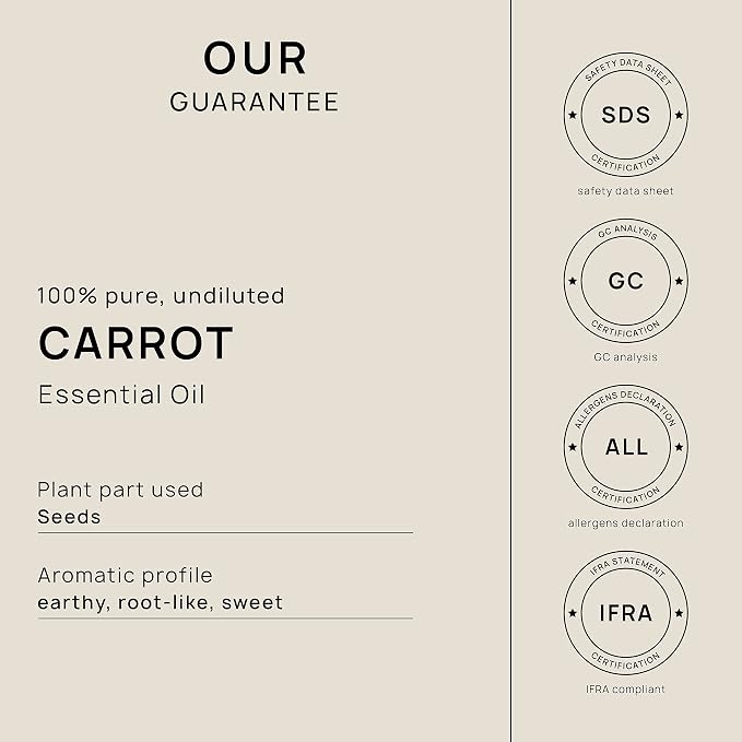 VINEVIDA Carrot Seed Essential Oil - Undiluted Carrot Seed Oil - Carrot Seed Candle Oil Scent - DIY Candle Scents for Candlemaking - Bulk Essential Oil for Soap Making Safe for Skin, 32.0 Fl Oz