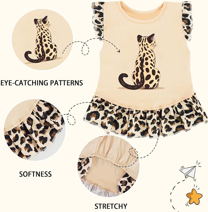 XPUDAC 4 Pack Dog Dresses Cute Printed Puppy Dress for Small Dogs Girl Puppy Clothes Chihuahua Yokie Clothes Doggie Outfits Cat Apparel, Large(Chest-21)