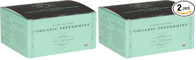 Harney & Sons Organic Peppermint Tea 1.76oz/50g (50 Tea Bags) (Pack of 2)
