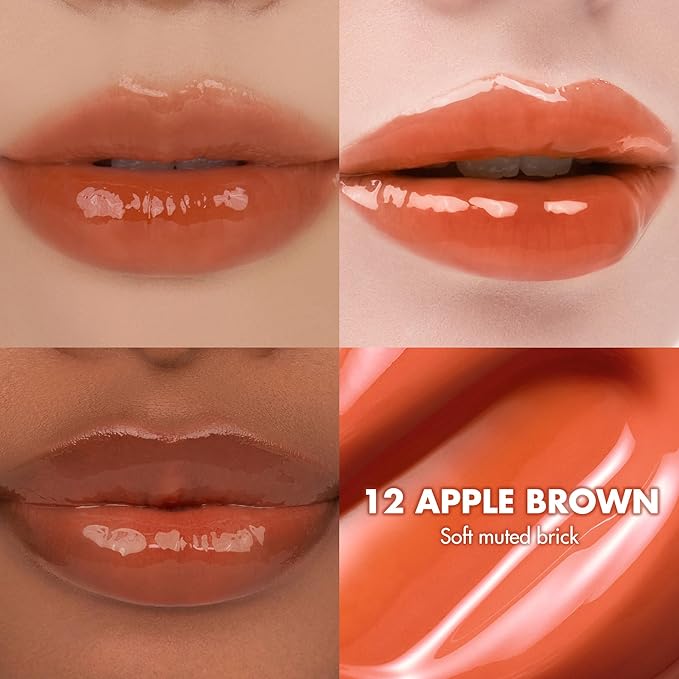 rom&nd Juicy Lasting Tint 12 APPLE BROWN - Long-Lasting Glossy Lip Stain for Plump, Radiant Lips | Non-Sticky K-Beauty Tint