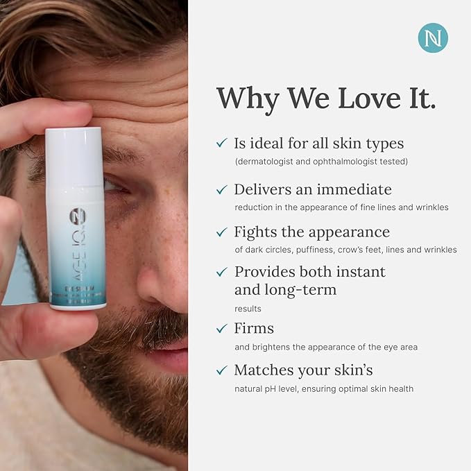 Neora Age IQ Eye Serum - Targets Puffiness, Dark Circles & Fine Lines, Peptides & Hyaluronic Acid, Lightweight Formula for All Skin Types - 0.3 fl. oz.
