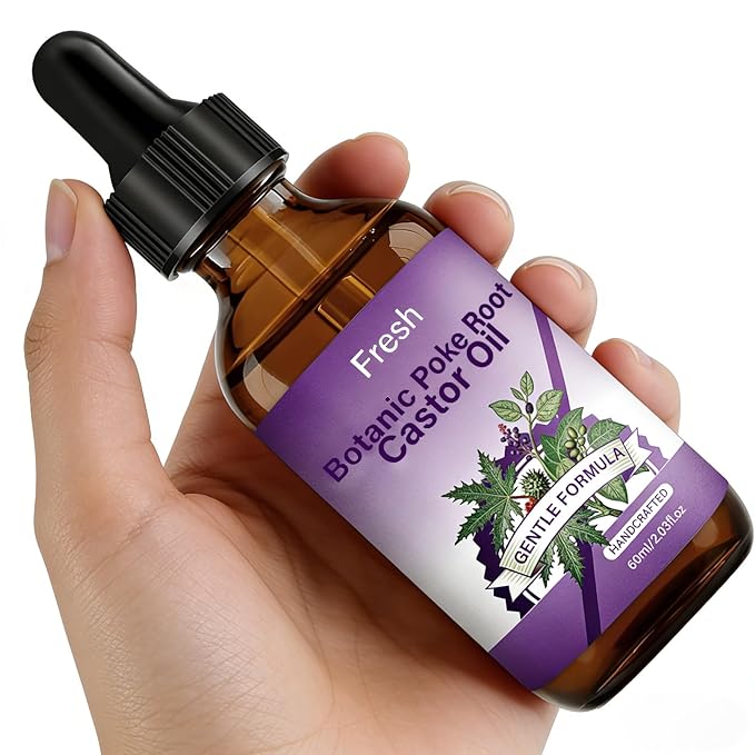 Poke Root and Castor Oil – Lightweight Moisturizing Skin Care Oil for Face & Body Use