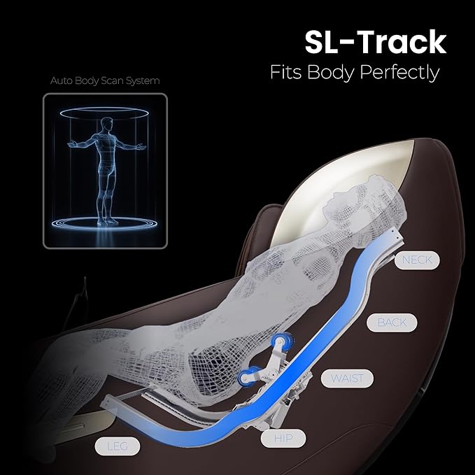 Osaki Titan Quantum Black Massage Chair with 3D SL-Track Rollers, 3 Step Zero Gravity, Full Body Airbag Massage, Intelligent Voice Control, Back & Calf Heat and Foot Roller Massage