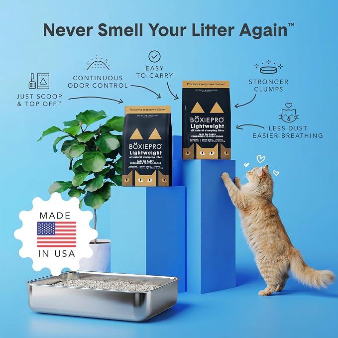 Boxie Probiotic Natural Lightweight Cat Litter 40+ Day Odor Control 11.5 lb