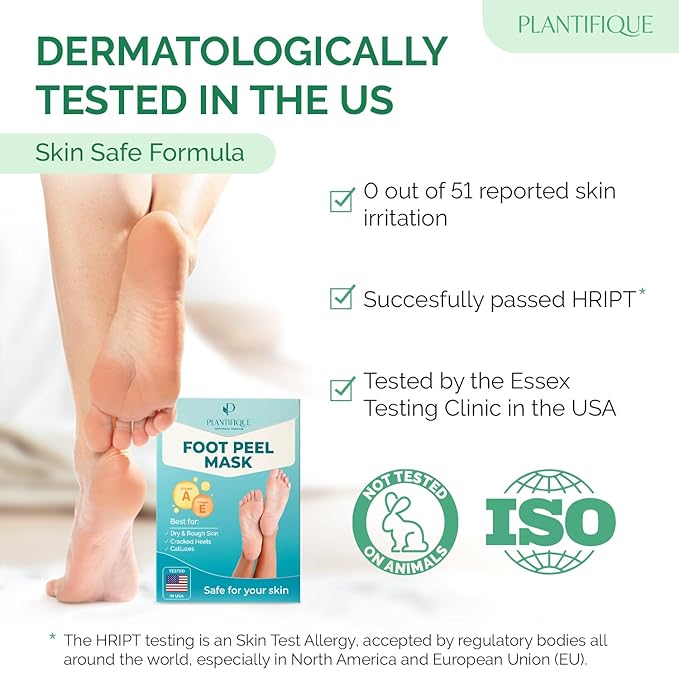 PLANTIFIQUE Foot Peeling Mask - Peeling Foot Mask Dermatologically Tested Repairs Heels & Removes Dry Dead Skin for Baby Soft Feet (Jasmine, 1 Count (Pack of 1))