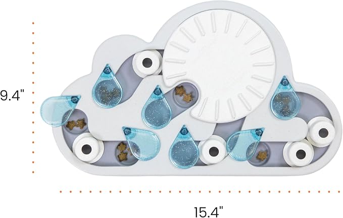 Catstages Nina Ottosson Rainy Day Puzzle & Play Cat Toy Treat Puzzle, 14" | Level 3 Advanced, 19 Hidden Treat Cups, Problem Solving, Interactive Enrichment, Slow Feeder, Indoor Cats & Kittens