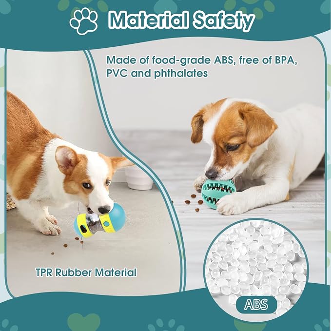 ETACCU Dog Puzzle Toy Adjustable Treat Dispensing Ball Slow Feeder Food