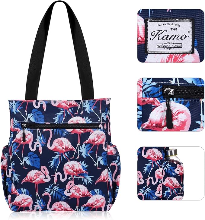 KAMO Floral Tote Bag - Waterproof Lightweight Handbags Travel Shoulder Bag for Hiking Yoga Gym Swimming Travel Beach