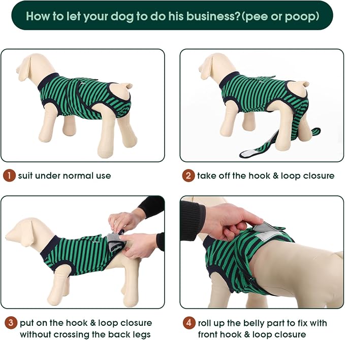 Kuoser Recovery Suit for Dogs Cats, Soft Dog Surgery Suit Female Male Spay | Professional Dog Onesie for Surgery, Substitute E-Collar & Cone, Prevent Licking Dog surgical suit Pet Neuter Suit