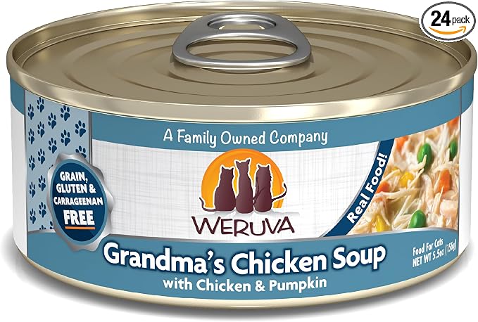 Weruva Classic Cat Food, Grandma?S Chicken Soup with Chicken Breast & Veggies, 5.5Oz Can (Pack of 24)