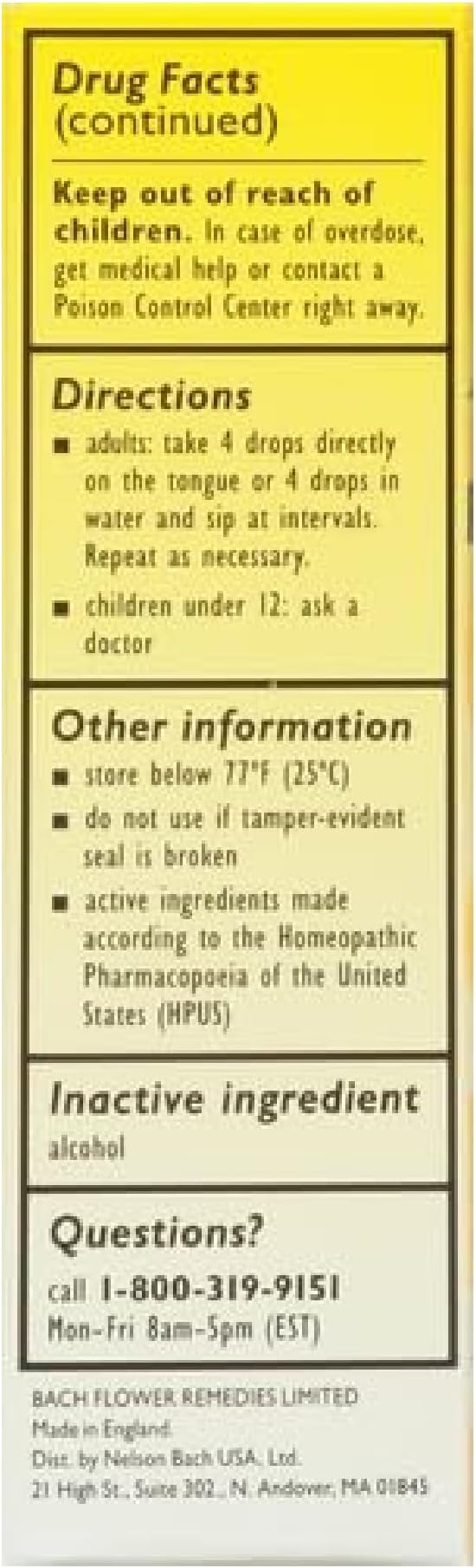 Bach RESCUE REMEDY Dropper 20mL, Natural Stress Relief, Homeopathic Flower Essence, Vegan, Gluten & Sugar-Free, Non-Habit Forming