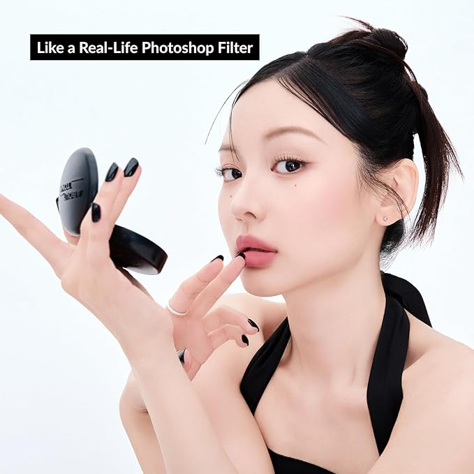 ABOUT TONE Blur Powder Pact 0.32oz - Pressed Powder Compact with Mirror and Puff Makeup Setting Finishing Blurring Natural Translucent Lightweight Face Sebum Oil Control Vegan Formula (02 LIGHT)