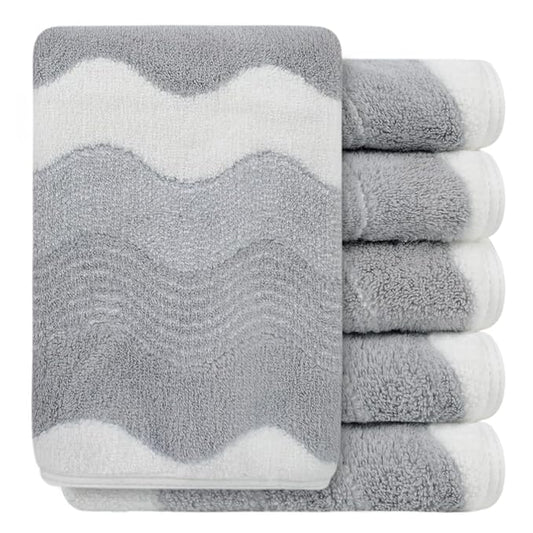 SINLAND Absorbent Coral Velvet Washcloth Ultra Soft Microfiber Face Towels 12 x 12 inch Multi-Purpose Face Cloths for Household and Sport